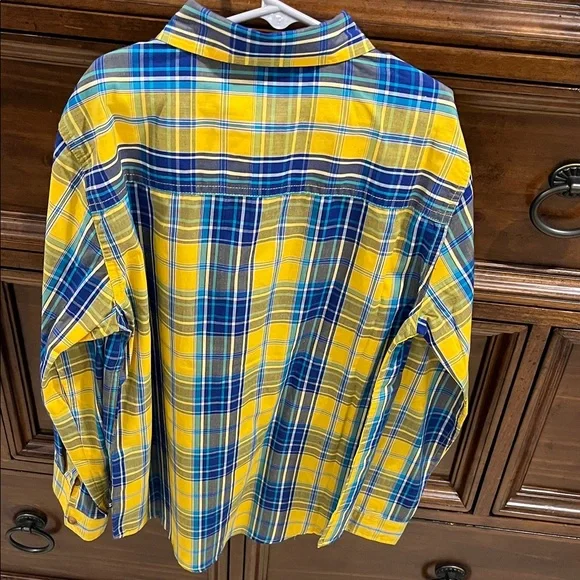 Nautica Boys Blue and Yellow Plaid Shirt - Picture 4 of 4